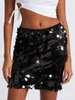Skirts Women Sequin Mini Skirt Sparkle Shiny Short Elastic High Waist Bodycon Pencil Night Out Party Outfits