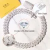 Hurtowa cena ciężka srebrna wadze 20 mm 4Rows VVS moissanite Diamond Gold Gold Cubed Link łańcuch dla mężczyzny/kobiety