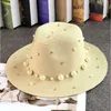 Wide Brim Hats Bucket Hats In the new summer of 2019 British pearl beads were flat and adorned with straw hats sun hats beach hats womens beach hats and sunny and fashiona