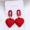 Dangle Earrings Colorful Heart For Women Retro Autumn And Winter Simple Sweet Buckle Design Acrylic Party Wedding Jewelry