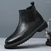 Stivali moda uomo vera pelle autunno inverno scarpe stivaletti da cowboy vestito da ballo per feste bello corto Chelsea Botas Hombre