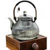 Teaware Set Glass Tea Brewing Set Vintage Electric spis Stylish Portable Teapot Exquisite Walnut Wood Tool äkta spis-topp