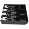 Drawers K5DC Cash Drawer Register Insert Tray Replacement Cashier with Metal Clip 4 Bills 3 Coins for Petty Cash Money Black Storage Box
