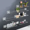 Rekken Opbergrek Acryl Plank Helder Wandmontage Dikke transparante zwevende displaystok Badkamer Keuken Richel Organizer