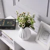 Vases White Ceramic Vertical Vase Lotus Leaf Pattern Hydroponic Container Handicraft Decor Flower Arrangement Living Room Decoration