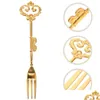 Cuillères Golden Vintage Couverts Fourchettes à gâteaux Pickle The Jar Mini Apéritifs Pâtisserie Minuscule en acier inoxydable BK Drop Livraison Home Garden Kitch Otbmu