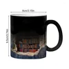 Tassen Buchliebhaber Kaffee Tasse 3D Bücherregal Temperaturempfindliche Keramikfarben-Farbwater Cup Creative Race