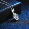 Pingentes girassol real moissanite pingente colar para mulheres qualidade superior 925 prata esterlina festa de casamento nupcial jóias finas y gra