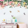 Stickers Stickers Rose Flower Wall Stickers Home Decor Living Room Bird Wall Decal Bedroom Decoration Wallpaper Self Adhesive Baby Decor
