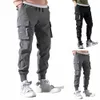 2023 Summer Fi Men's Pants Mid-Rise Elastic Waistband Drawstring Sweatpants Multi Pockets Solid Color Casual Cargo Pants 85Gu#