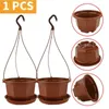 Plastic Flower Pot Basket Household Garden Planter Portable Plant Hanging Holder Home Balcony Decoration 240320