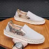 Casual Schoenen Heren Prints Loafers Lente Handgemaakte Ronde Kop Canvas Buiten Vakantie Strand Sneakers Zapatillas Deportivas Hombre