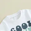 의류 세트 유아 아기 소년 복장 멋진 사촌 클럽 인쇄 풀오버 티셔츠 정상 탄성 허리 반바지 2pcs 여름 옷