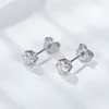 Stud Earrings 925 Sterling Silver Moissanite Diamond Round Shaped Earring 1 Carat Women Jewelry Cute Romantic Anniversary Gifts