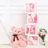 Party Supplies Transparent Alfabetet Balloon Box Anpassat namn Birthday Baloon Decorations Baby Shower