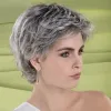 Perucas WHIMSICAL W Mulheres Sintéticas Misturadas Preto Cinza Perucas Curtas Perucas de Cabelo Natural Peruca de Cabelo Resistente ao Calor para Mulheres