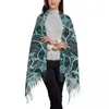 Scarves Warm Soft Scarf Autumn Blue Leaves Print Shawls And Wrap Abstract Nature Forest Graphic Bufanda Unisex Wraps