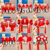 Haaraccessoires Schattig Pruik Haarspeldjes Clip Zoete Chinese stijl Pluche Rood Feest