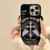 Cell Phone Cases Y2k Korean cute pink wing shell suitable for iPhone 15 14 12 11 Pro Max Mini X XR 7 8 Plus SE glossy shock-absorbing soft black TPU cover H240326