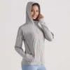 Summer Ice Sunscreen Yoga Jacket Gym Clothing for Womens LU-03 UV Protection Hooded Lightweight Loose Quick Drying Breathable Fishing Outdoor Coat