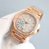 Pp7014 Montres staal roestvrij Cal324c SUPERCLONE polshorloges cognac bezel klassiek de baguette klok automatisch zakelijk luxe diamanten 95