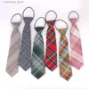 Neck Ties Neck Ties Rubber Ties For Boys Girls Fashion Shirt Plaid Neck Tie Children Small Tie Simple Check Student Necktie For Party Tie Gravata Y240325