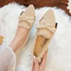 Casual Shoes 41-43 Big Size Fur Flats Women Bowknot Warm Plush Loafers Pointed Toe Mink Winter For Woman Cozy Furry Moccasins