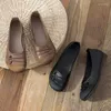 Sapatos casuais vintage plana causal mulheres genuínas mocassins deslizamento em tênis verão 2024 feminino retro apartamentos mocassins