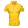 Dropship 2021 Nowa koszulka polo Mężczyźni Solidne Casual Cott Polo Giraffe Men Slim Fit Haft krótki rękaw męski Polo 10 kolorów h1qt#