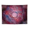 Wandteppiche, wunderschönes Mandala – Rot, Lila und Silber, Blautöne, Wandteppich, Wanddekoration