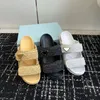 Moda de paja de moda Sandalias Sandalias de verano Diseñador Sliders Mule Loafer Outdoor 2024 Nuevo estilo Vestido de lujo Sunny Luxury Sandale Sandale Zapatos casuales Interiores