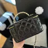 Wydrążona perła uchwyt makijażowy designerka damska torba na ramię skórzane diamentowe złoto metalowy metal luksusowa torebka matelasse łańcuch crossbody torebki pudełkowe 16 cm