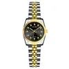Fashion Diamond Inlaid Gold Steel Band Non Mechanical Women's Watch