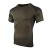 Men's T Shirts Men Short Sleeve Fitness Elastic Running Sport T-shirt Compression Bodybuilding Quick Drying Tops Summer Cycling