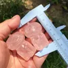 Decorative Figurines 5cm Natural Rose Quartz Fluorite Pumpkin Monster Carved Statue Healing Energy Gemstone Crafts For Christmas Gift 1pcs