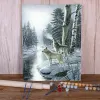 Antal Wolf Animals vinter DIY -färg efter siffror Ställ in akrylfärger 50*70 Canvas Bilder LOFT Väggbild Hantverk Vuxna Handmedla