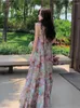 Abiti casual Tie Dye 2024 Backless Beach Ladies Vintage Strappy Long Holiday Abiti Summer Loose Maxi Women Elagant Party Dress