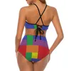 Women's Swimwear Sexy Colorblock Print Bikinis Set Geometry Funny Bikini Swimsuit High Waist Surfing Oversize Bathing Suit