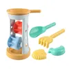 TODDER Strand Toy Sand Gadgets för barn Sand Shovel Bucket Watering Pot Fordon Färgglada vagn Baby Birthday Presents 240321