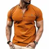 high quality men's polo shirt Spring summer Henry collar shirt new design men's T-shirt short sleeve casual street shirt S-3XL 39s1#