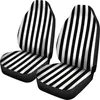 Car Seat Covers Black And White Striped Set Vertical Stripes Universal Bucket For Most SUV Models