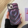 Étuis de téléphone portable Luxe dégradé violet amour coeur plis étui de téléphone pour iPhone 14 Pro Max 14 11 12 Pro Max 13 Pro Max couverture de Protection souple Capa H240326