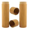 Förvaringsflaskor 2 st bambu teblad behållare naturliga rör resor kanister praktiska
