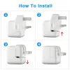 Universal EU / US / AU / UK AC Plug Adapter for Apple MacBook Pro Air iPad USB Charger