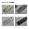 Black Bathroom Floor Drain Linear Shower Drain 304 Stainless Steel Tile Insert 60/80/90/100CM Deodorize Bathroom Accessories 240311