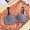 Bras French For Women Simple Seamless Ice Silk Bra One Piece Thick Push Cup Girls Gathering No Steel Rings Women's Underwear