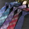 Neck Ties Neck Ties 2020 New Fashion Striped Plaid Mens Tie Red Blue Grey ic Neck Ties Leisure Business Wedding High Quality 7cm Silk Necktie Y240325