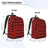 Sac à dos motif à carreaux noir et rouge femme petits sacs à dos filles Bookbag sac à bandoulière décontracté portabilité sac à dos pour ordinateur portable sacs d'école