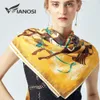 Sarongs Vianosi 51 Square Silk Scarf Womens Twill Satin 인쇄 가방 여성 여름 붕대 스카프 24325