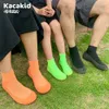 Kacakid enfant semelle en caoutchouc chaussures de sol bébé lumineux anti-dérapant chaussette chaussures unisexe intérieur extérieur enfants pantoufles tricot chaussons 240311